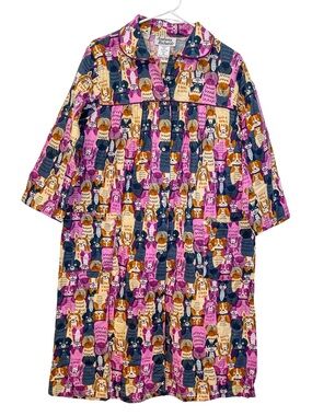Anthony Richards Nightgown Pajama Dress Dog Pattern Medium NEW